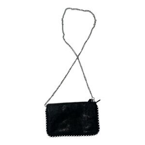 Black Minimalist Crossbody Bag with Diagonal Strap